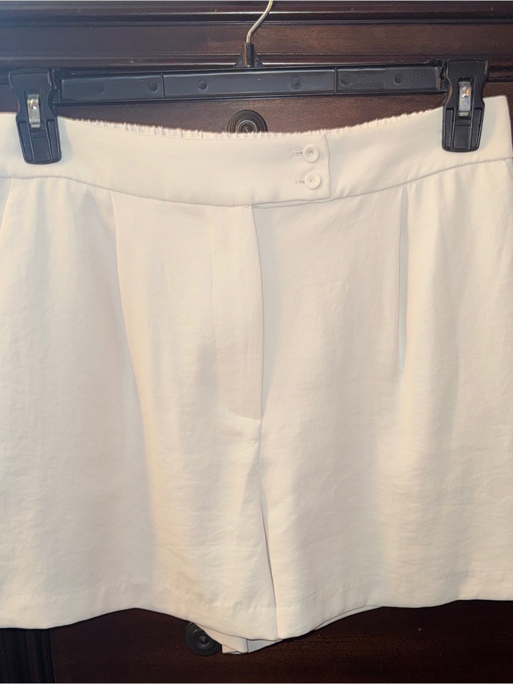 Skies Are Blue Cream Elastic Waist Shorts